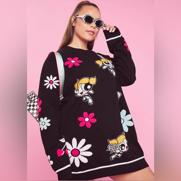 DOLLS KILL X THE POWERPUFF GIRLS Women’s Life Oversized Sweater Plus Size 2X✨ - Picture 3 of 9